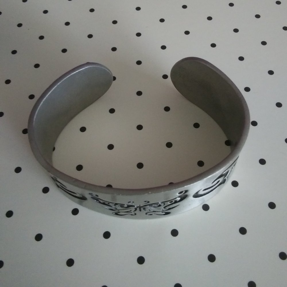 Tribal Celtic Butterfly Punk Goth Viking Wide Cuff Bracelet Silver Pewter - Picture 6 of 10
